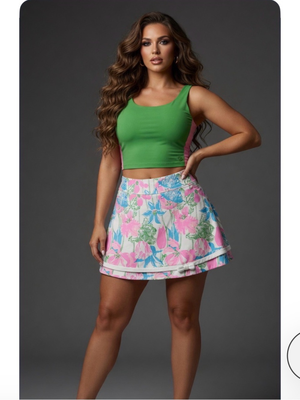 LIlly Pulitzer Luxletic Ari Bra Tank & Marilla High Rise Skort UPF 50t M/L